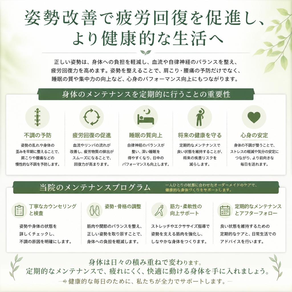 疲労回復とボディメンテナンス