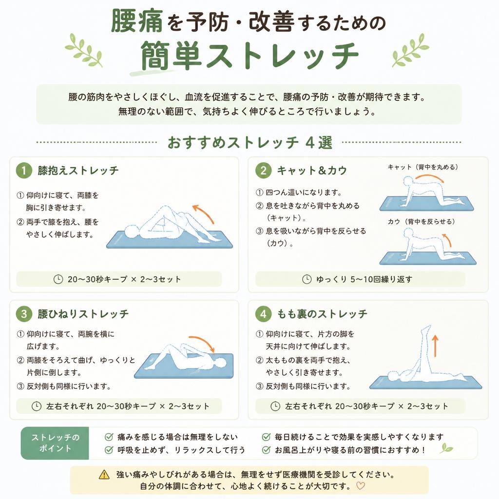 自宅でできる腰痛改善ストレッチ