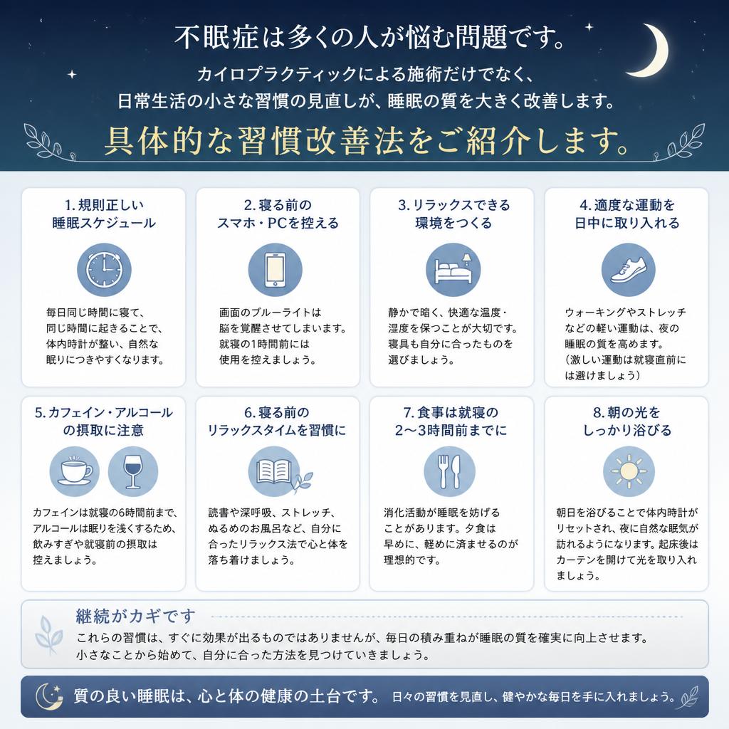 不眠症解消のための生活習慣