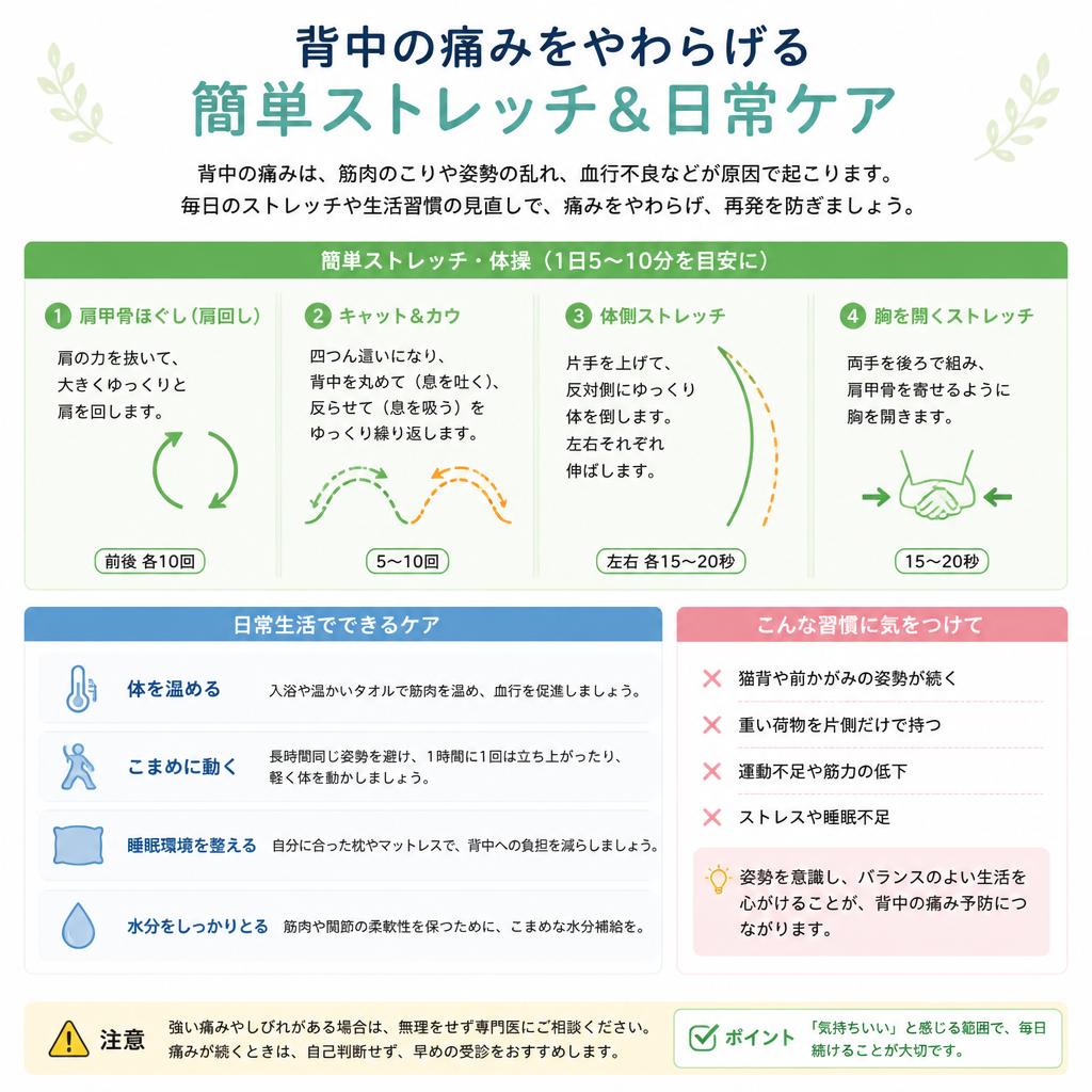 2. 背中の痛みを和らげる効果的なケア
