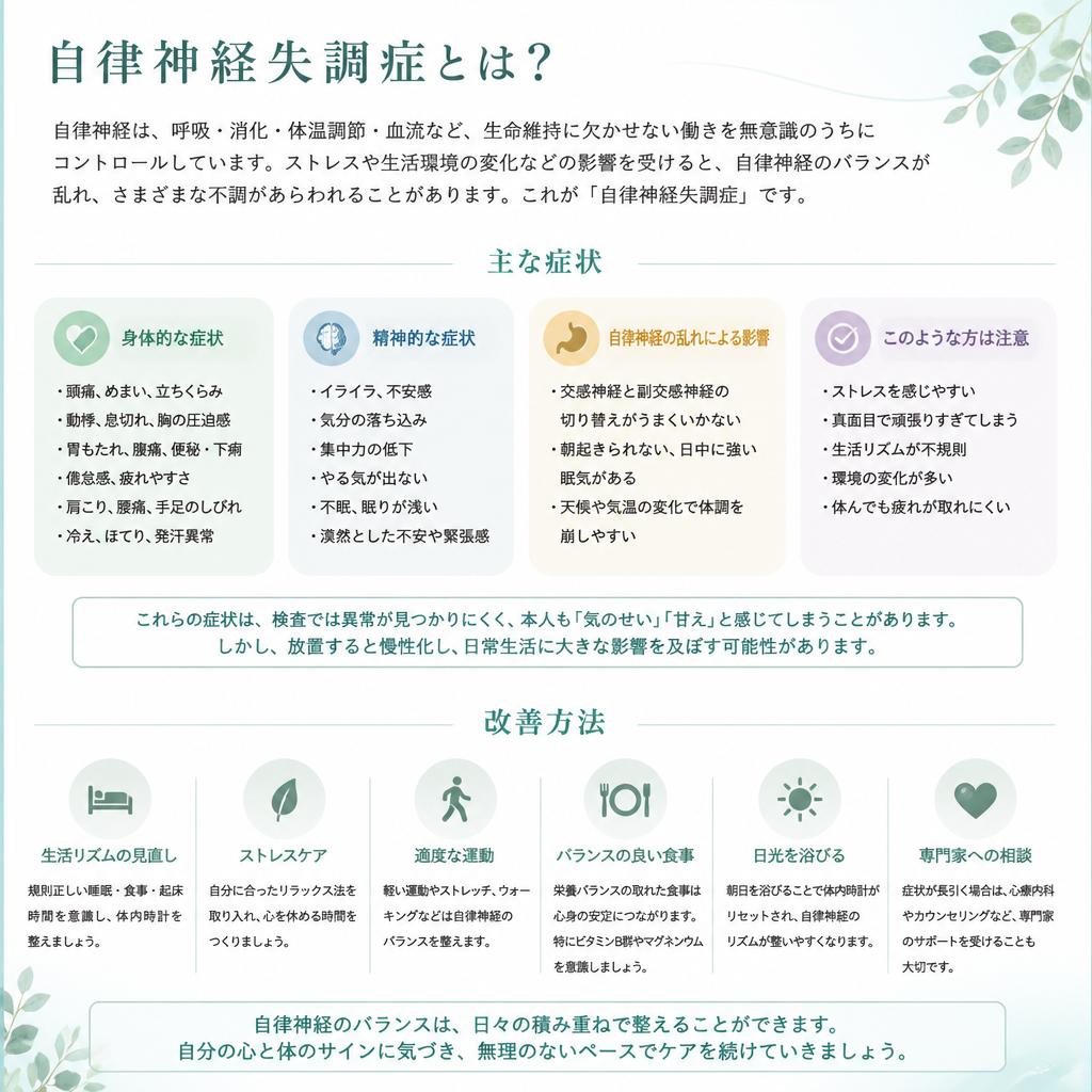 自律神経失調症の影響