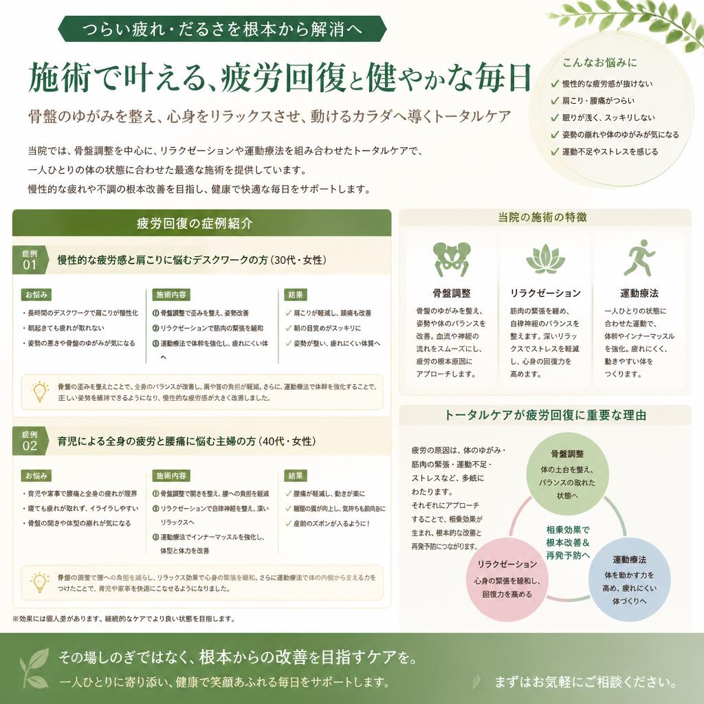 3. 疲労回復効果のある施術